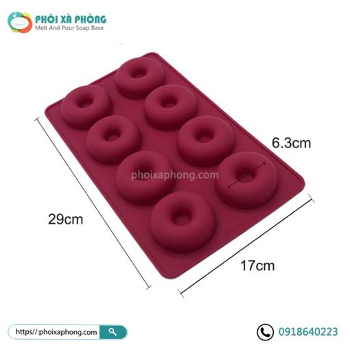 Khuôn Silicon Hình 8 Donut Trơn