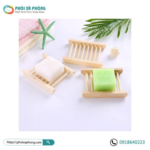 Khay Đựng Xà Phòng Bằng Gỗ Tre (Thanh Song) - Natural Wood Soap Tray Holder Bathroom